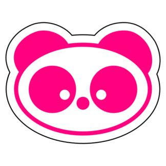 Small Eyed Panda Sticker (Hot Pink)